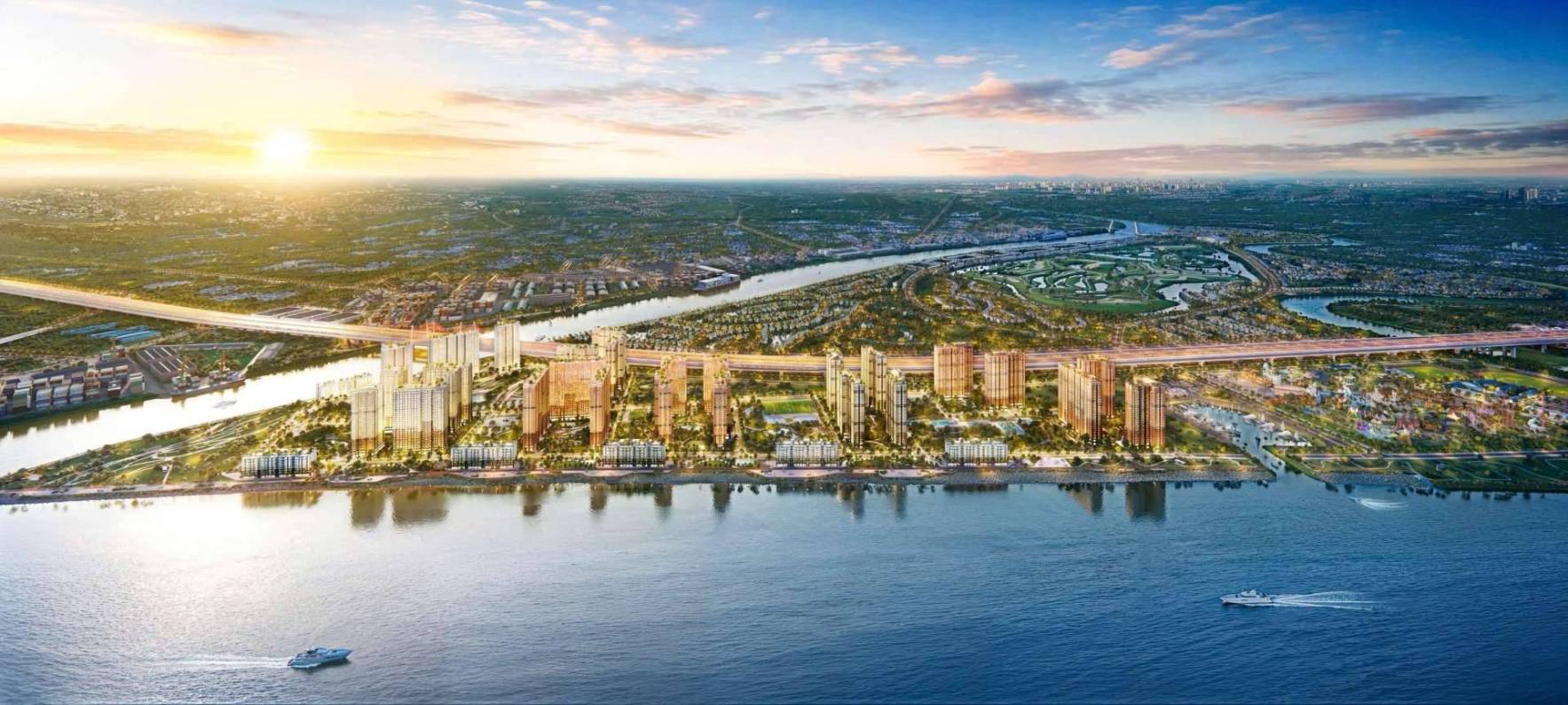 Phối cảnh các tòa căn hộ Imperia Royal Island bên sông