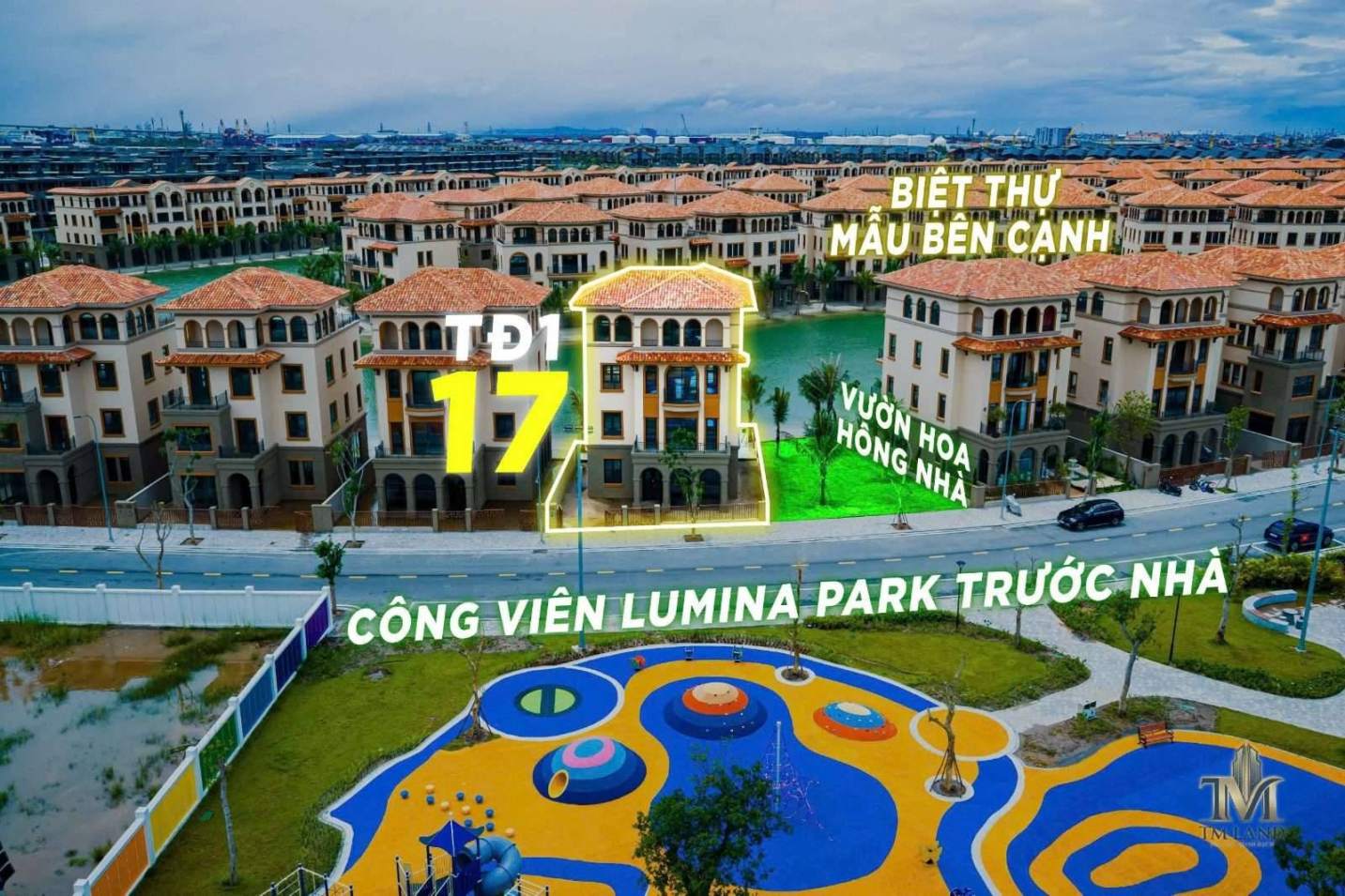 Biệt Thự Đơn Lập Isla Bella – Lô góc cạnh vườn hoa, trước nhà view công viên & sân golf. Sau nhà view biển hồ thoáng mát khá chill – TĐ1-17 | Vinhomes Royal Island