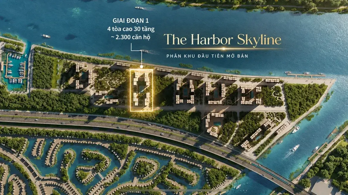 The Harbor Skyline phân khu đầu tiên mở bán giai đoạn 1 gồm 4 tòa 30 tầng khoảng 2.300 căn hộ
